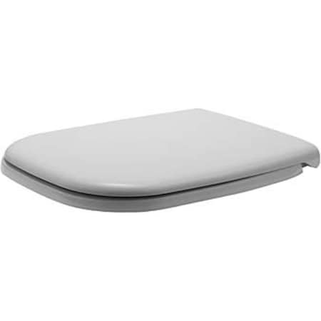 Duravit Toilet Seat, Plastic Hinges, White With Cover, Soft Close Hinge, D-Shaped, White 0067390000